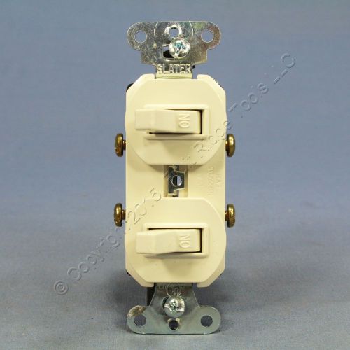 New pass and seymour lt almond double toggle light switch 15a 120/277vac 690-lag for sale