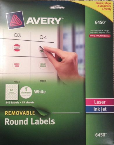 Avery 6450 Removable Round Labels 5 Sheets (No Packaging)