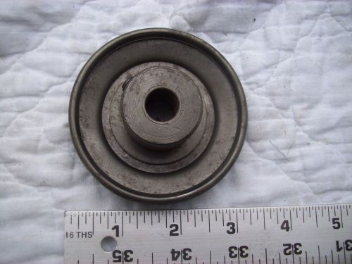 3&#034; steel motor pulley 1/2&#034; bore set screw mount 1 3/8&#034; thick 1/2&#034; belts good sha for sale