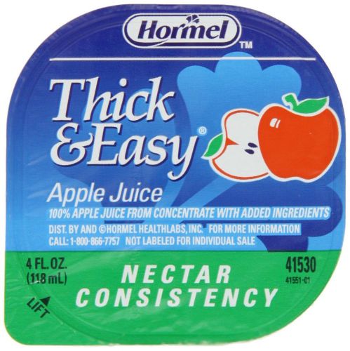 Hormel Drink Thick &amp; Easy Apple Juice (Nectar Consistency), 4-Ounce Portion C...