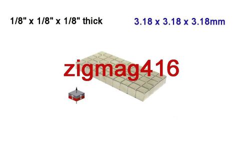 100pcs of Grade N52, 1/8&#034;x 1/8&#034; x 1/8&#034; thick Rare earth Neodymium Block Magnets