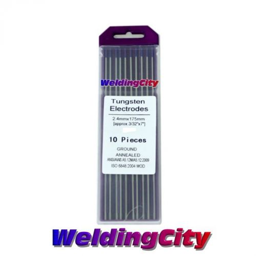 WeldingCity 10-pk Purple Tungsten Electrodes E3 Non-Radioactive 1/8&#034;x 7&#034;