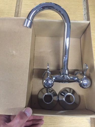 8&#034; Goose-neck Wall Mount Faucet. 4&#034; Wall Mount Centers.