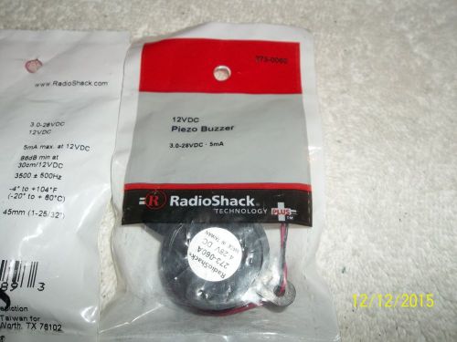Radio Shack 12VDC Piezo Buzzer 3.0-28VDC 5mA NEW Part #273-0060