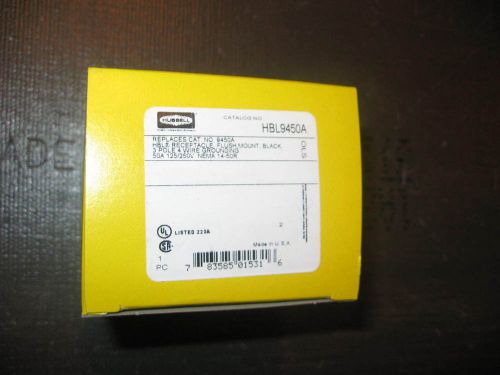 New in Box Hubbell Straight Blade Receptacle HBL9450A 50A 125/250V 3 Pole 4 Wire