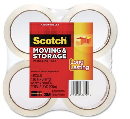 Scotch Long Lasting Storage Packaging Tape 1 88 X 54 6 Inches Yards 4 Rolls