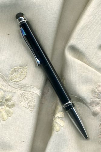 By Levenger - Chroma Lustra Stylus Ballpoint Pen - BLACK - NEW