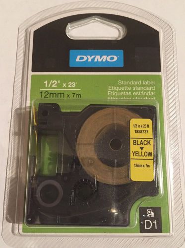 DYMO D1 Black on Yellow 1/2-Inch X 23-Feet (12mm X 7m) Tape Standard Label 18...