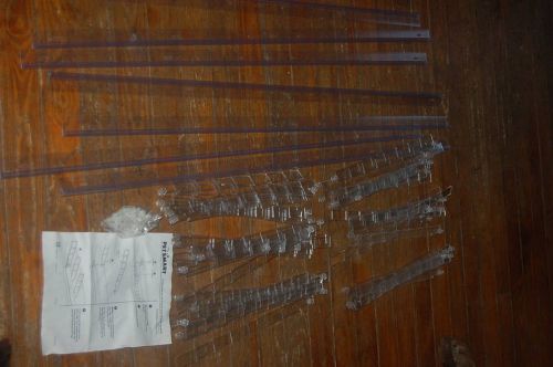 4&#039; CLEAR PLASTIC SCREW ON SIGN HOLDERS 7 SHELVING SLIDE THRU CHANNELS RETAIL