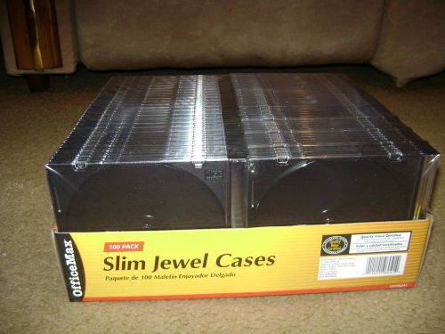 Office Max 100 DVD/CD Slim Jewel Cases...NEW