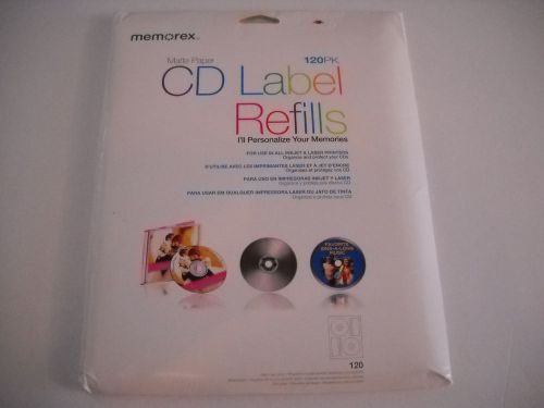 Memorex Matte White CD Label Refills, 120 ct, NIP