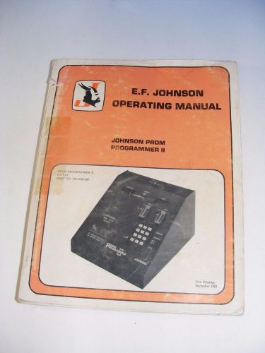 E.F.Johnson Prom Programmer II Operating Manual