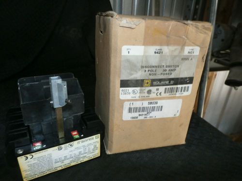 Square D, Disconnect Switch, Class 9421, Type NC1, 30A, 600VAC, 250 VDC