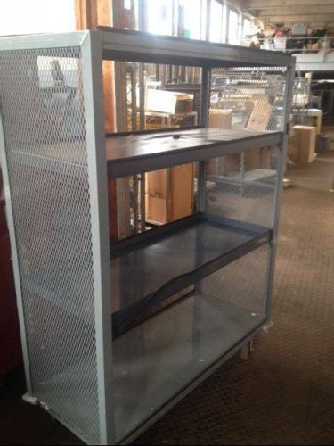 Cage carts metal shelves warehouse stock used store fixtures material handling for sale