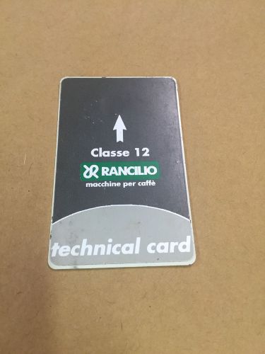 Rancilio Espresso Machine Classe 12 Technical Card Tech Tool