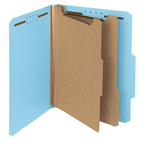 Smead 100% Recycled Pressboard Classification Folder, 2 Dividers, 2&#034; Expansion,