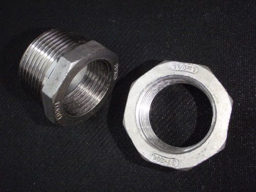 STAINLESS STEEL BUSHING REDUCER 1 1/4&#034; x 1&#034; NPT PIPE BS-125-100