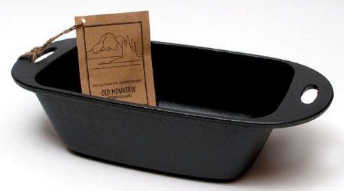 Old mountain cast iron preseasoned loaf pan natural cookware for organic recipes for sale