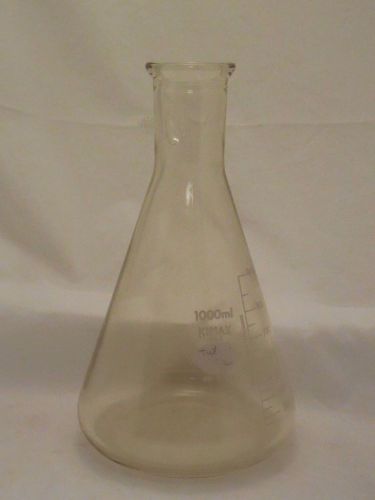 Kimax Beaker Flask 1000ml Flat Bottomed With Line In Pre-Owned ~Free Shipping~