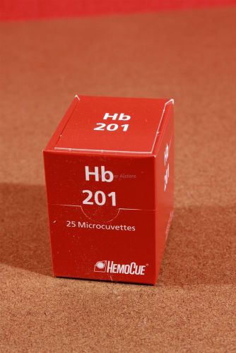 25 hemocue hb 201+ microcuvettes  lot 1204628 (certified) for sale