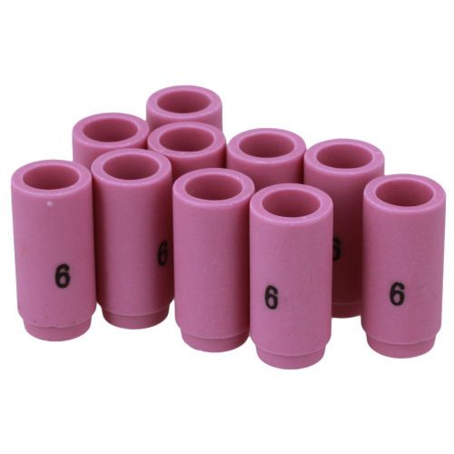 13N10 6# Alumina Shield Cup TIG Welding Torch Nozzle Fits For WP-9 20 25 10pcs