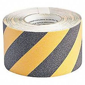 4&#034; x 60&#039; Black Yellow Non Skid Tape Anti Slip Tape Stick On Grip Safety -NEW