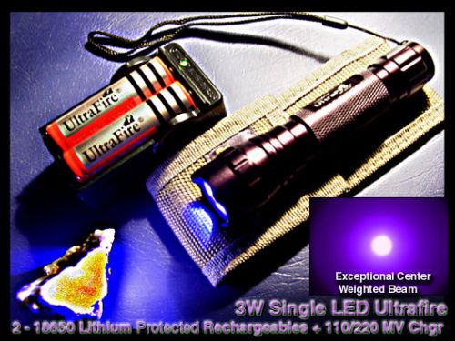 395nm UV Darkfield Single LED Examination Light w/Rechargeable Batteries+MV Chgr