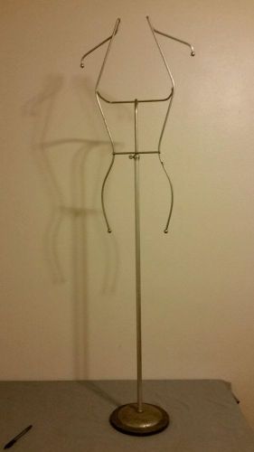 Metal wire dress form stand clothes display vintage adjustable height for sale