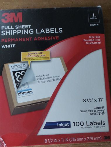 500 Full SHEETS Page Adhesive Address Shipping Inkjet Printer Labels  3200-M