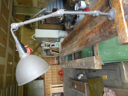 VINTAGE FOSTORIA MACHINE AGE INDUSTRIAL LAMP 3 ADJUSTING BALL SOCKETS LABEL NICE