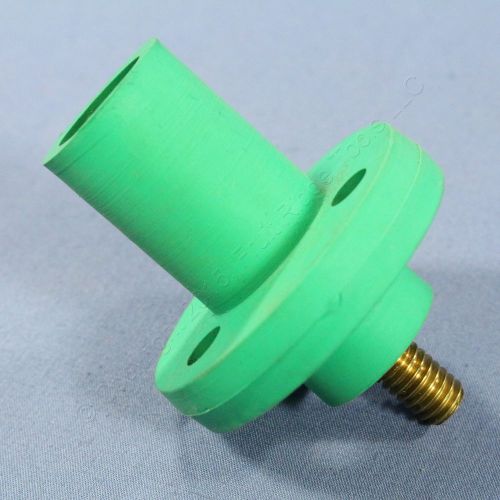Leviton green 15 series threaded stud cam plug receptacle 125a 600v bulk 15r21-g for sale