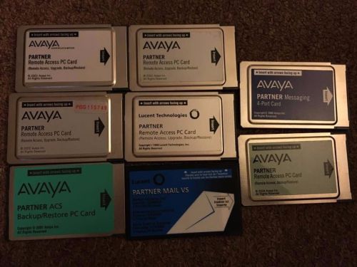 Lot of 8 cards AVAYA Partner Remote Access/ Backup/Restore PC Card SEE PICTURES!