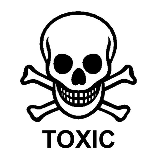 Toxic skeleton skull large label adhesive warning mailing sticky sticker 61x50mm for sale
