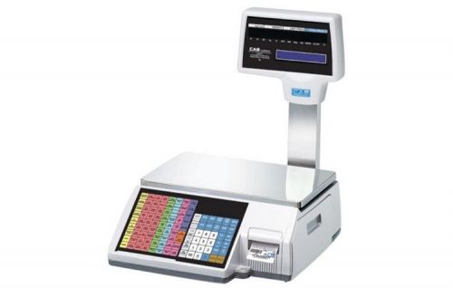 CAS CL5000R Label Printing Scale w/Pole Display 15/30 lb x 0.005/0.01 lb