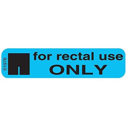 PHARMEX 1-78G Permanent Paper Label, &#034;FOR RECTAL USE&#034;, 1 9/16&#034; x 3/8&#034;, Blue (500