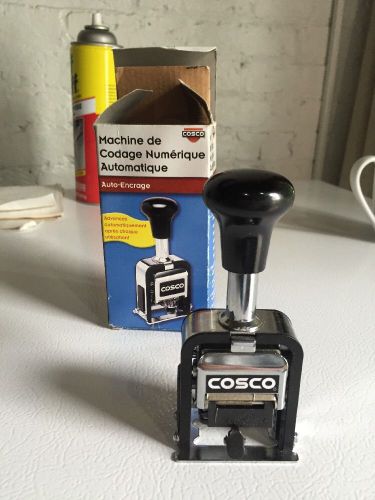 Nice Cosco 026137 Automatic Self Inking Numbering Machine - 6 Wheels, Ink, Pads