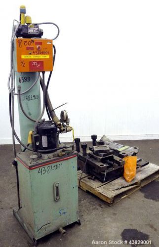 Used- 6&#034; Vertical Push Through Style Hydraulic Screen Changer. Includes a 2hp, 3