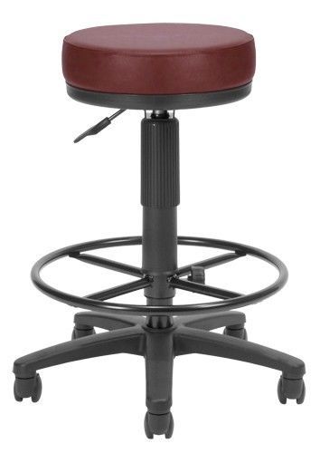 Anti-Bacterial Utility Medical Office Stool in Wine Vinyl with Drafting Stool