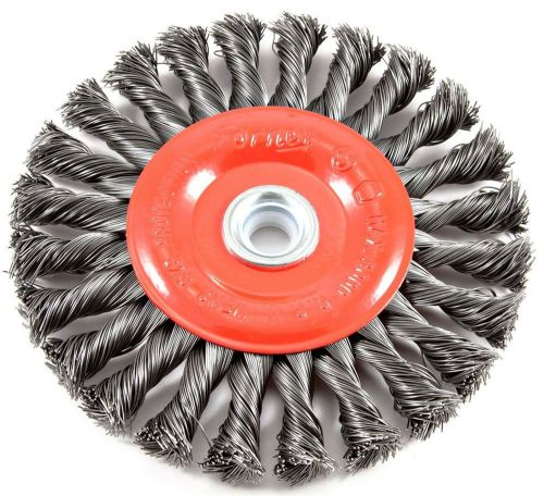 Forney 72749 wire wheel brush twist knot crimped with 1/2-inch and 5/8-inch a... for sale