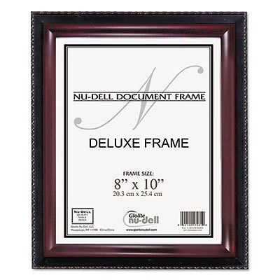 Executive Document Frame, Plastic, 8 x 10, Black/Mahogany, Sold as 1 Each