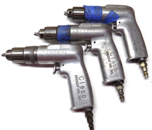 3 Cleco Pneumatic 1/4&#034; Drills for Parts or Repair