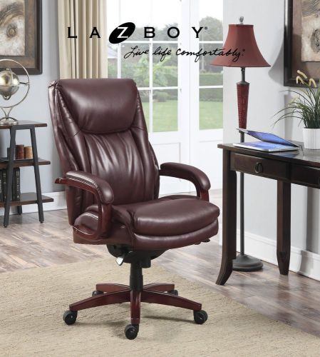 La-Z-Boy Edmonton Bonded Leather Office Chair, Coffee Brown - 45764