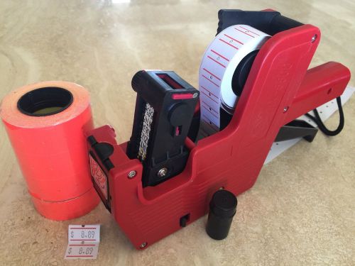 Us seller mx-5500 8 digits price tag gun labeler + 2k red tags labels +1 ink for sale