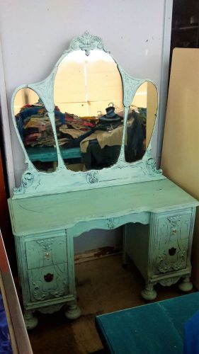 Antique Victorian Old Fancy Dresser Boutique Store Shop Mirror Display Fixture