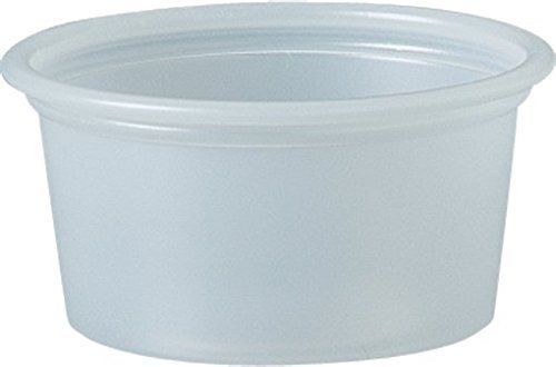 Sold individually solo plastic 0.75 oz clear portion container for food, for sale