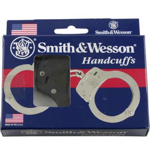 Smith &amp; Wesson S&amp;W Nickel Blued Black Finish Handcuffs 2 Keys Model 100