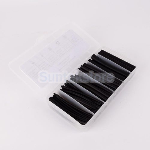 87PCS 3:1 10cm Black PVC Heat Shrinkable Tubing Wire Cable Sleeve 6 Sizes