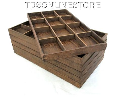 6 Pack Of Rustic Brown Color Bead Sorting Tray With 12 Slots 1&#034; Deep
