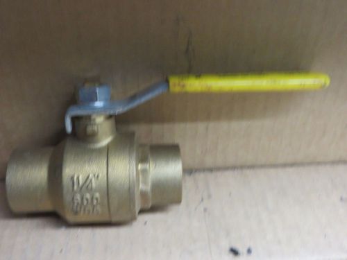 ball valve 1-1/4 X 1-1/4 sweat LIBERTY BRASS PLUMBING NOS VALVE