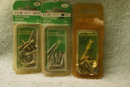 Thirty-Nine Various Lengths Flat Head Slotted Wood Screws By Unknown